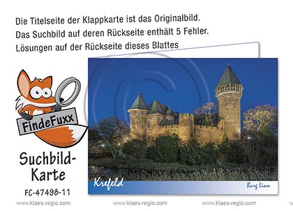 Ansichtskarte; Postkarte; Grusskarte; Klappkarte; FindeFuxx; Krefeld